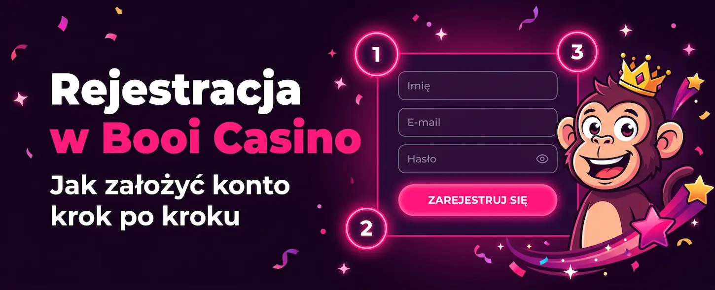 Rejestracja w Booi Casino krok po kroku – formularz zakładania konta z polskim interfejsem.